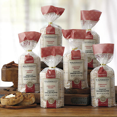 Cinnamon and Raisin Signature English Muffins - Six Packages - 50497